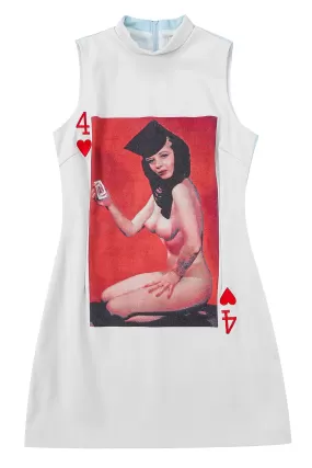 4 of Hearts Nudie Card Mockneck Mini Dress