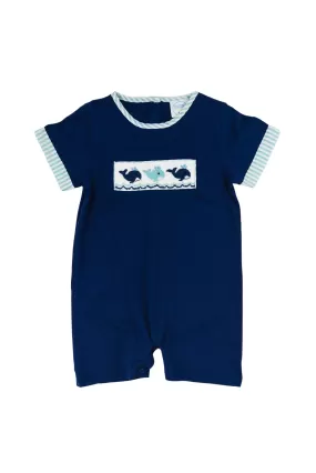 Boys Smocked Whale Romper