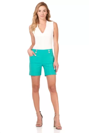 Classic 6” shorts with cuffed button detail