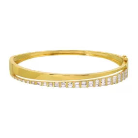 Half Baguettes Half Solid Split Bangle