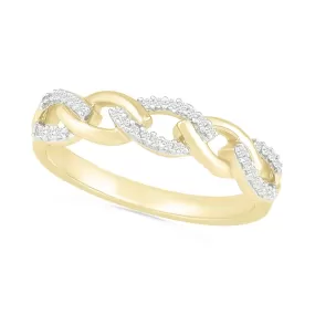 Interlocking Diamond and Gold Cable Ring