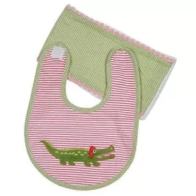 Maison Chic Gabby the Gator Bib and Burp Set