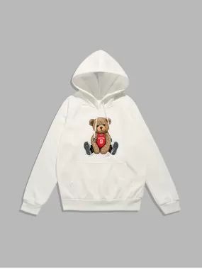 New York Bear Print Hoodie