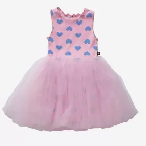 Petite Hailey Vintage Heart Tutu Dress - Blue