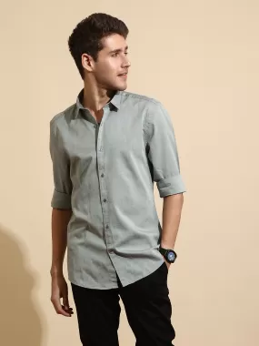 Shield Grey Semi Casual Full Sleeve Shirt