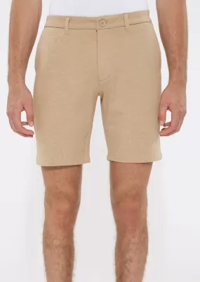 Solid Slub Knit Fleece Short (Almond)