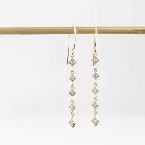 Star Multi Diamond Drop Earrings