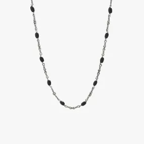 Sterling Silver Black Onyx Twisted Cable Chain Necklace